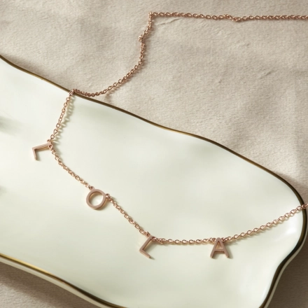 Custom Name Necklace - Rose Gold Personalized Letter Jewelry, Perfect Unique Gift