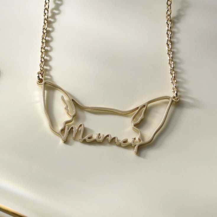Personalized Dog Necklace - Elegant Gold Custom Name Jewelry for Dog Lovers