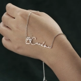 Personalized Paw Print Name Necklace - Custom Silver Jewelry for Pet Lovers (2)