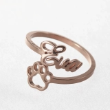 Personalized Paw Print Name Ring - Custom Gold Jewelry for Pet Lovers (2) Personalized Paw Print Name Ring - Custom Gold Jewelry for Pet Lovers (2)